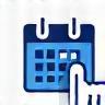 Icon representing scheduling or booking.