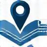 Route planning icon with map and vehicle.
